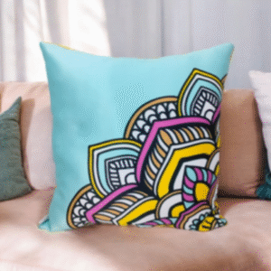 throw pillows floral blue pink & yellow